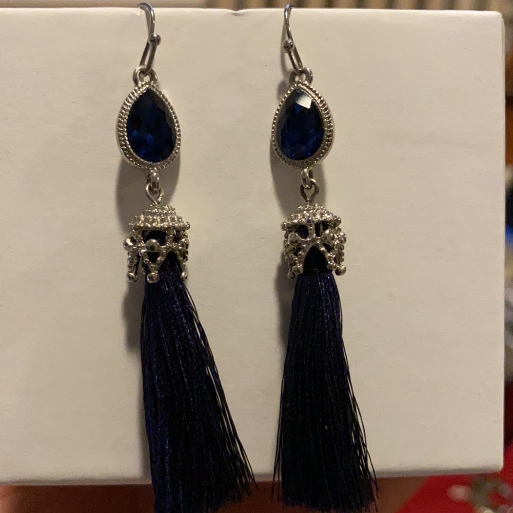 Blue Tassel earrings